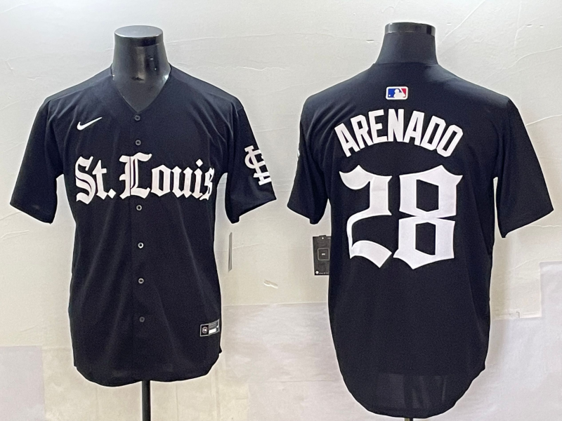 Men 2025 San Francisco Giants 28 Arenado Black Five generations Joint Name Nike MLB Jersey style 27